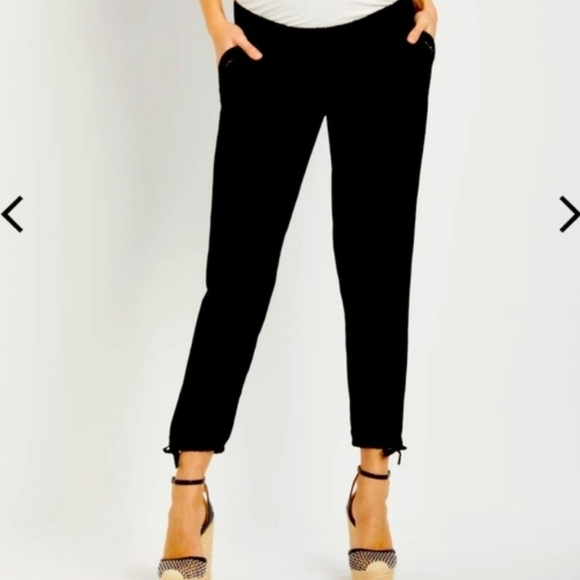 Jessica Simpson Black Tencel Maternity Crop Pants Size Large - Picture 2 of 12